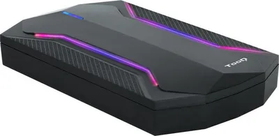 Produktbild von TooQ TQE-2599RGB, HDD / SSD-Gehäuse, 2.5", SATA, Serial ATA II, Serial ATA III, 5 Gbit/s, USB Anschluss, Schwarz