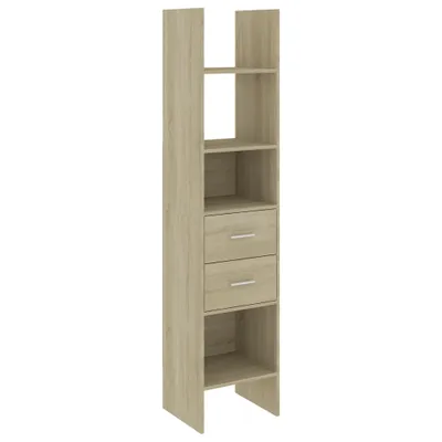 A tall, narrow bookshelf with two drawers.