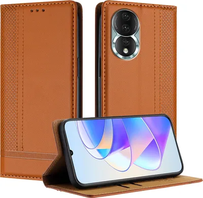 Produktbild von Handyhülle für Honor 80 Leder Flip Klappbare Schutzhülle mit Standfunktion Braun