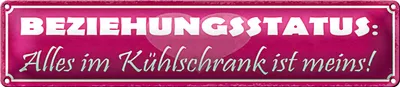 Produktbild von Blechschild Spruch 46x10cm Beziehungsstatus Alle im K. meins!