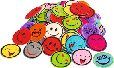 Produktbild von VBS XXL Bügelapplikationen "Emoticons", 120 Stück