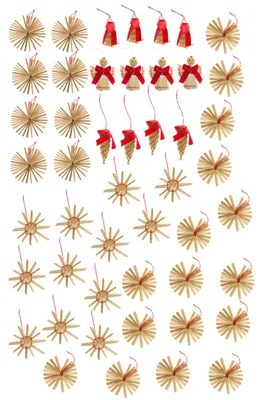 Produktbild von Weihnachtsanhänger Sterne Stroh, ideal für Geschenke + Weihnachtsbaum
