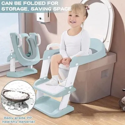 Produktbild von Kinder-WC-Sitzverkleinerer mit Stufen, Kinder-WC-Sitzverkleinerer, Kinder-WC-Sitz mit weichem PolyurethanKissen,