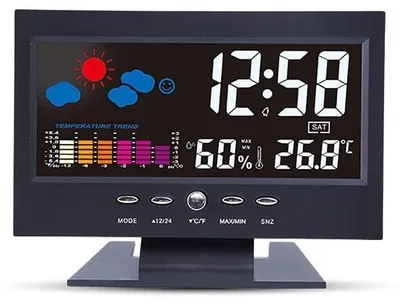 Digitale LED-Wandklok mit Temperatur- und Feuchtigkeitsanzeige