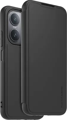 Productafbeelding van Folio in zwarte kleur + Dragonne (telefoontas) voor de Redmi 17C 5G