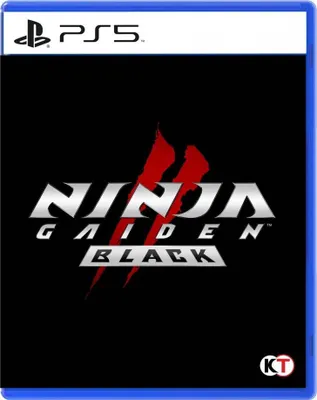 The image shows the front cover of a PlayStation 5 game case for Ninja Gaiden 2 Black.