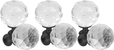 Produktbild von Domino Elegante Crystal Palace Möbelknopf 30mm in Schwarz & Weiß |Kristallknöpfe,  Robustes Glas-Design |Möbelknöpfe | Glamouröser Stil | Perfekt für Schränke und Kommoden| 6 Stück