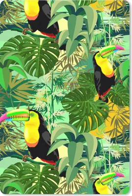 Produktbild von MuchoWow® Mauspad Mousepad Vogel - Muster - Dschungel 40x60 cm - Mousepads - Maus Mat - Pad - Mausunterlage - Schreibtisch Accesoire
