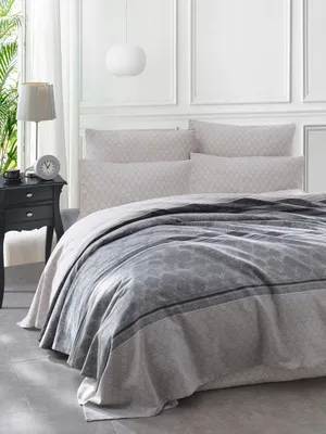 Zdjęcie produktu dla L'Essentiel Linge de Maison, Creative - Grey, szary, podwójne pikowanie, 100% bawełny, 200 x 235 cm