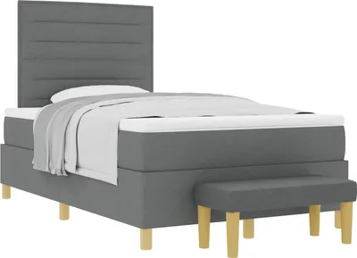 Obrázok produktu pre Posteľ s pružinovým rámom Tmavo šedá 190 x 120 cm látka