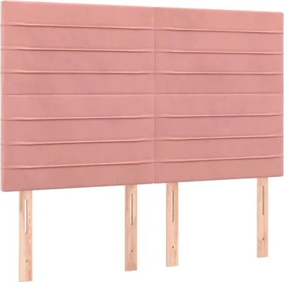Produktbild von vidaXL Kopfteil Rosa 144x5x118/128 cm Samt