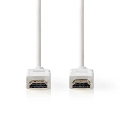 Produktbild von Nedis High Speed ​​HDMI  Kabel mit Ethernet - HDMI Stecker - HDMI Stecker - 4K@30Hz - ARC - 10.2 Gbps - 2.00 m - Rund - PVC - Weiss - Box
