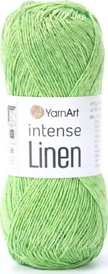 Image de YarnArt Intense Linen 4125, vert néon – Fil de lin/viscose idéal pour l'été, 50g/175m