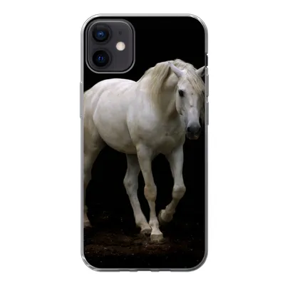 Produktbild von MuchoWow® Handyhülle Schutzhülle Hülle für iPhone 12 mini Pferde - Nutztiere - Schwarz Silikon Softcase Handy Hülle - Bild