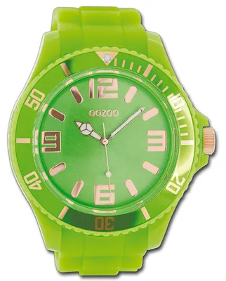 Produktbild von Oozoo Damenuhr Timepieces grün Silikonarmband Quarz Analoguhr D3UOC5038A