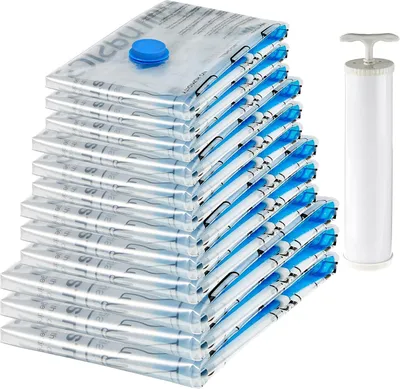 Produktbild von A. Basics Vakuumbeutel für Kleidung mit Luftdichtem Ventil und Handpumpe - Mehre