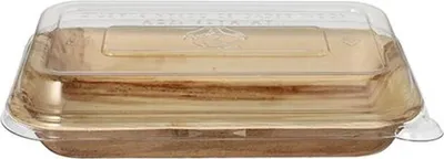 Produktbild von Schalen, Palmblatt eckig 400 ml 5 cm x 14 cm x 20 cm mit rPET Deckel "Kombipack"
