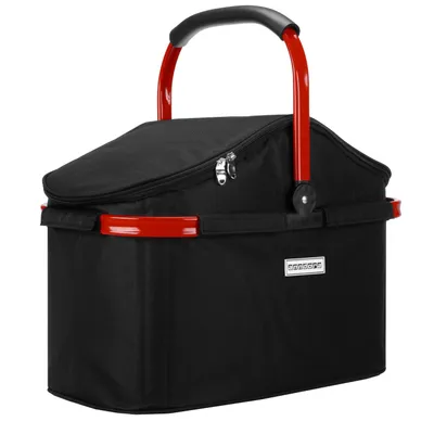 Produktbild von Kühlkorb Isolier Einkaufskorb 25 L schwarz rot - Schwarz-Rot