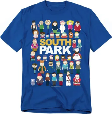 Obrázok produktu pre South Park - Tričko "Full Cast" pre mužov/dámy Uni TV20710 (M) (Kráľovská modrá)