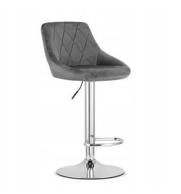 A gray bar stool on a white background.