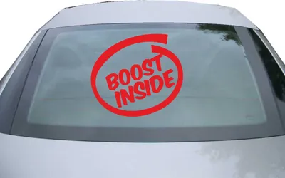 Produktbild von Indigos UG - Aufkleber Heckscheibe & Motorklappe DE7049 - rot - 600x539 mm - boost inside Auto - Auto Scheiben Fenster Heckklappe Tuning Racing JDM - Die cut