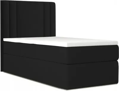 Produktbild von Bett , Boxspringbett , Continentalbett RALI MINI mit Bonell Matratze , Einzelbett mit Container , H3 ( 100x200 cm , Schwarz - Itaka 15 , Ohne Topper )
