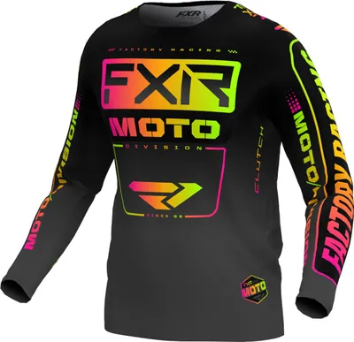 Image de Maillot de motocross FXR Clutch 2024, noir/néon, 3XL