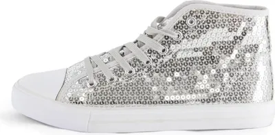 Produktbild von Pailletten Schuhe Silber Glitzer Damen & Herren Designer Schnürer Gr. 37