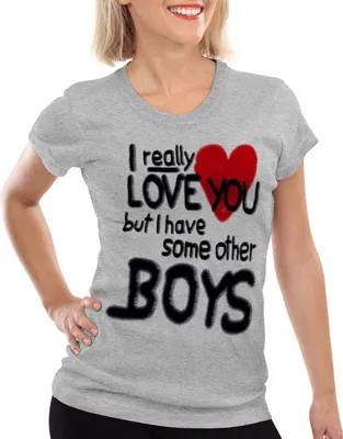 Produktbild von style3 I love you... T-Shirt Damen, Farbe:Grau meliert, Größe:XL