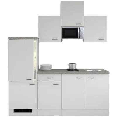 Produktbild von Singleküche mit E-Geräten - 210 cm breit - Weiß – Witus