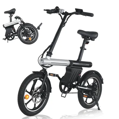 Produktbild von A11 E-Bike Klapprad 16 Zoll, Faltbares City Pedelec 250W, 36V 12,8Ah Akku, Scheibenbremsen, LCD & LED