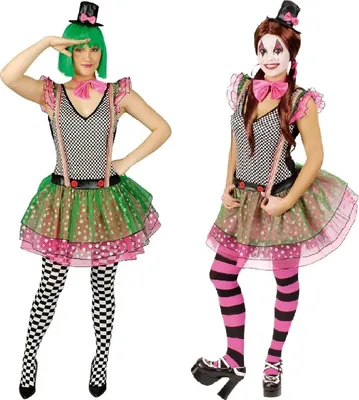Produktbild von K31250280-40-42 bunt Damen Clown Zirkus Kostüm Gr.40-42