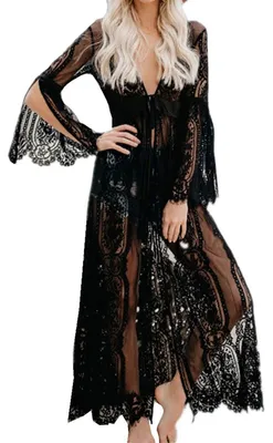 Produktbild von Sommer Maxi Kleid mit V-Ausschnitt und Blumenmuster