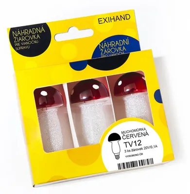 Obrázok produktu pre Exihand blistrové balenie s 3 žiarovkami, červené, 20 V/0,1 A