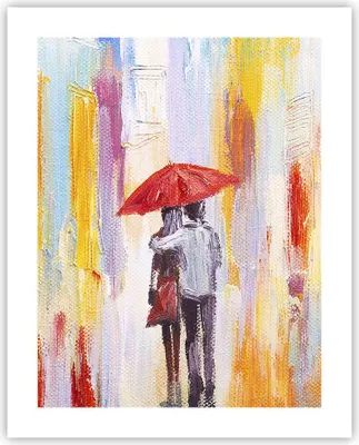 Produktbild von Poster - Poster ohne Rahmen - Liebhaber Regenschirm - 40x50 cm - Wand Bild - Wanddeko - Wandbilder - Kunstposter - Wandposter - Bilder - Kunstdruck - Wanddekoration - Wandbild - P2XPA40x50-3692