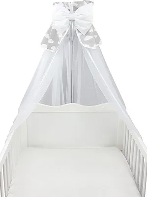 Immagine prodotto di Baldacchino per lettino trasparente bianco con nuvole