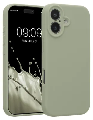 Produktbild von kwmobile Silikon Case für Apple iPhone 17 Hülle - Soft gummierte Handyhülle, Schutzhülle Cover in Graugrün