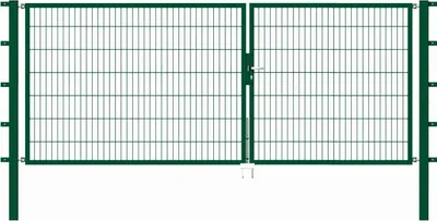 Produktbild von Alberts Doppeltor Flexo mit Zubehör, zum Einbetonieren, grün, Breite 350 cm, Höhe 140 cm