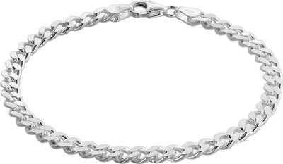 trendor 75136 Armband für Männer Silber 925 Flachpanzer 4,7 mm breit 1