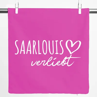 Produktbild von Huuraa Kissenbezug Saarlouis verliebt 40x40cm Fuchsia Baumwolle Dekokissenbezug Geschenkidee