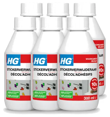 Produktbild von 6 x HG Stickerentferner - zum Entfernen von Aufklebern und Kleberesten - 300 ml - Vorteilspackung - 6 Stücke