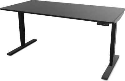Produktbild von ASSMANN Elektrisch höhenverstellbarer Schreibtisch Y-Line Curved Schwarz Schwarz, 160x70cm, Memoryfunktion, 2-fach-Motorik