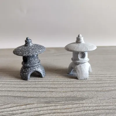 Japanische Miniatur-Laterne für Terrarium, Zen-Garten, Doppelpack, rund