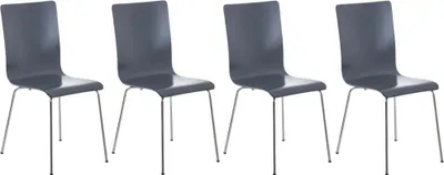 Obrázok produktu pre 4-dielna súprava stoličiek pre návštevníkov - Čakajúce stoličky - Ergonomický komfort | Farba: sivá