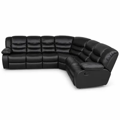 Produktbild von MOEBELHAUS Ecksofa Regan mit Relax- und Schlaffunktion, Bettkasten, SCHWARZ Kunstleder, L-Form, Wohnlandschaft Sofa