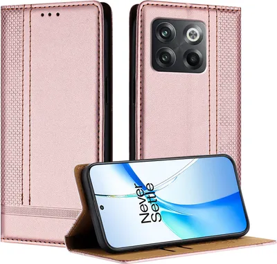 Produktbild von Handyhülle für OnePlus 10T Leder Flip Klappbare Schutzhülle mit Standfunktion Pink