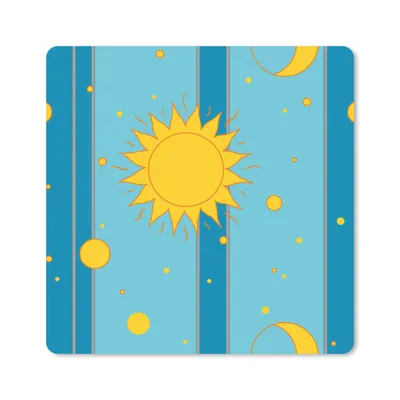 Produktbild von MuchoWow® Mauspad Mousepad Sonne - Mond - Design 20x20 cm - Mousepads - Maus Mat - Pad - Mausunterlage - Desk Mat - Bureauartikeln