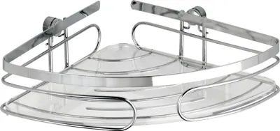 Immagine prodotto di WENKO Mensola angolare Premium Mensola per doccia Mensola angolare Mensola per bagno Cestino per doccia Acciaio inox