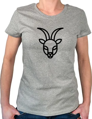 Produktbild von Huuraa Damen T-Shirt Steinbock Sternzeichen Symbol XL Sport Grey Bio Baumwolle Fairtrade Damenshirt Geschenkidee