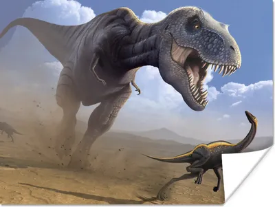 Produktbild von MuchoWow® Poster Dino - Wildlife - Zeichnung - Kinder - Kinder - Kinder 120x90 cm - Wandbild